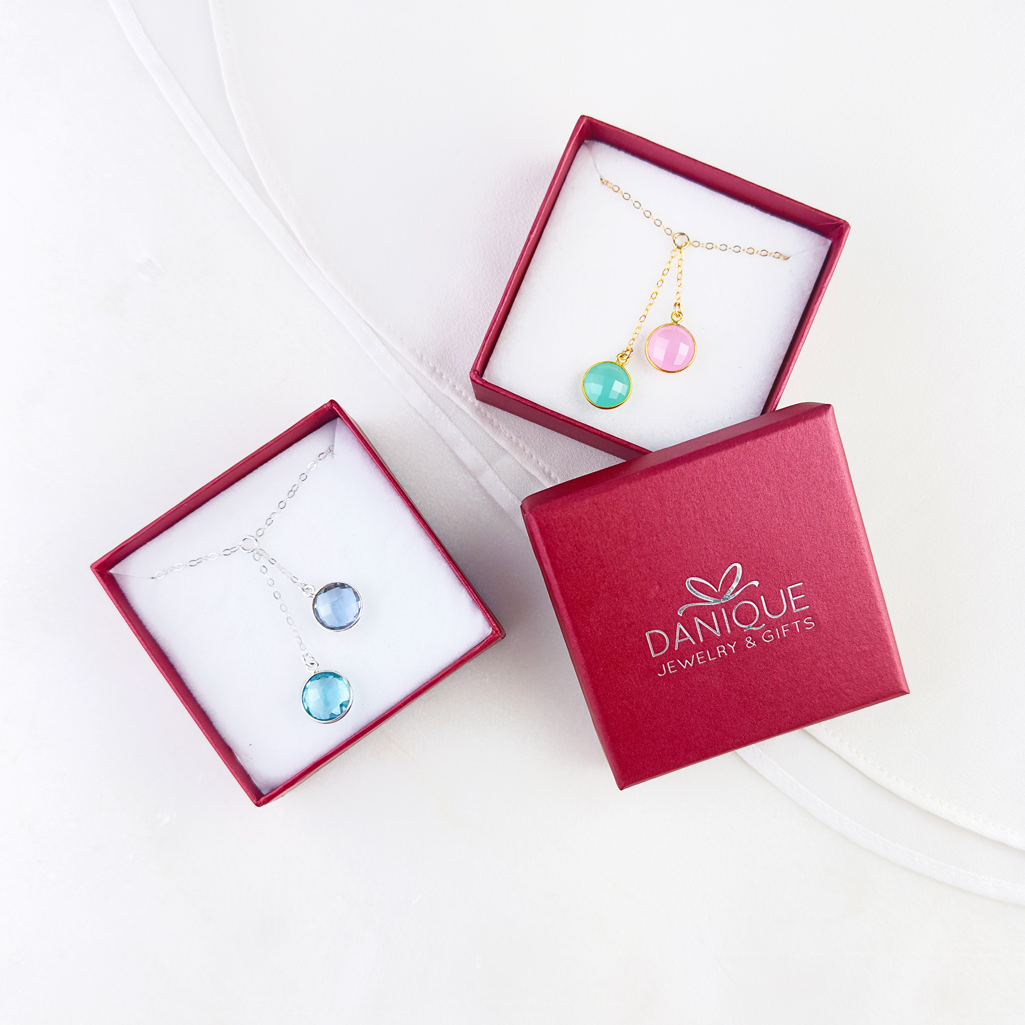 Round Birthstone Lariat Necklace