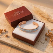 Personalized leather cuff bracelet in Danique Jewelry gift box
