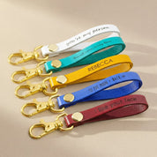 Personalized leather loop keychains key fobs for daily use. celebrate that special someone with a custom keychain