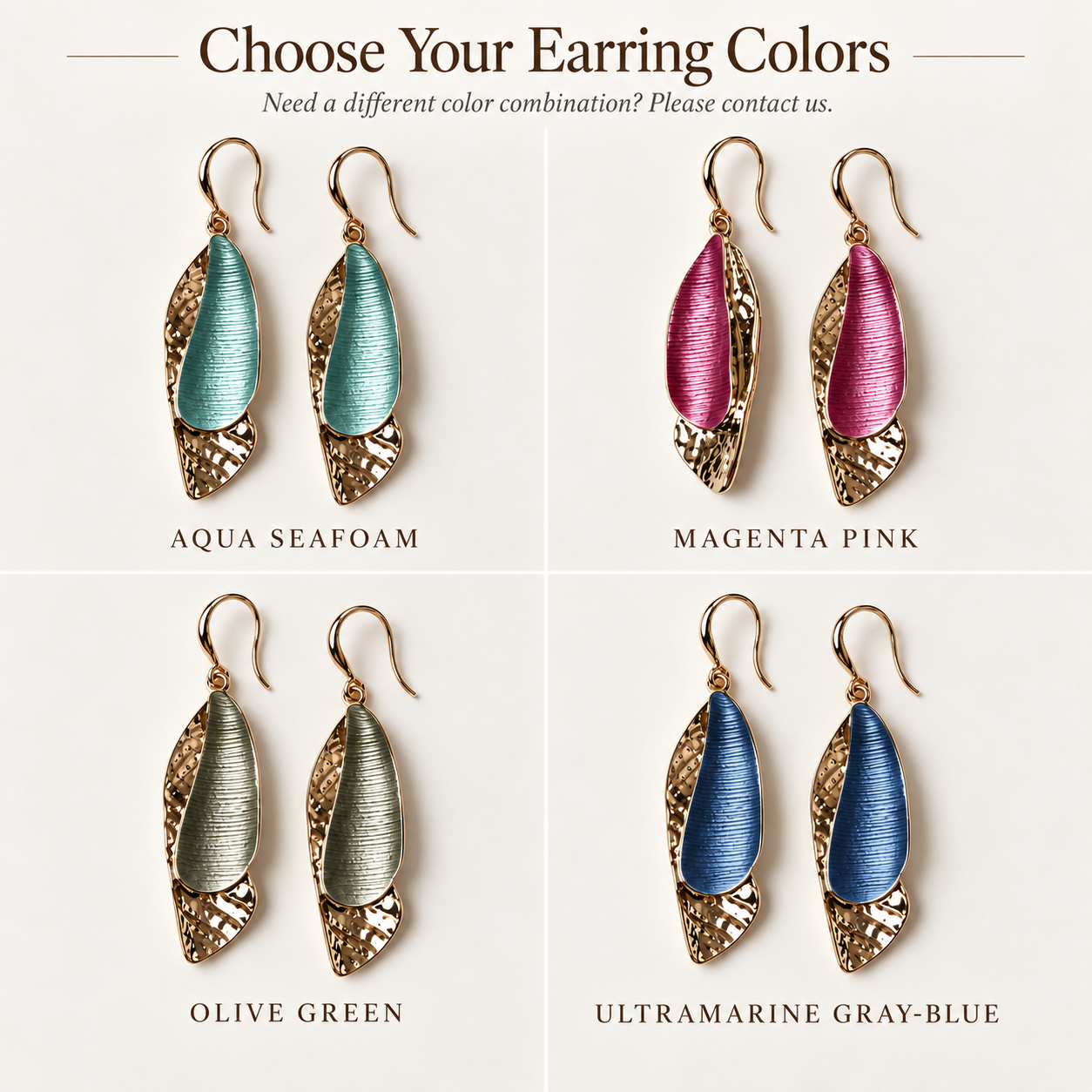 Aqua Triple Barrette earrings with matching multicolor layered bar necklace on dark stone


