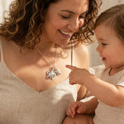 Mother and child turtle necklace in gold, a thoughtful gift for new moms, daughters, grandmothers, or moms of two.