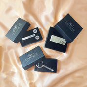 Personalized gifts for men including engraved money clip, monogram cufflinks, custom tie bar, and fingerprint keychain, all presented in Danique Jewelry gift boxes. Perfect gift ideas for dad, husband, boyfriend, groomsmen, best man, or boss. Ideal for Father’s Day, Christmas, wedding day, anniversary, or graduation. Thoughtful keepsake gifts handcrafted in high-quality materials, ready for gifting.