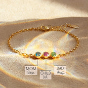 Minimalist tiny birthstone bar bracelet shown in gold with sparkling gemstones, handcrafted for everyday wear or gifting. This personalized bracelet makes a thoughtful jewelry gift for moms, daughters, or grandmothers, ideal for birthdays, anniversaries, Mother’s Day, or Christmas. Dainty 3mm or 4mm gemstones in sterling silver, yellow or rose gold filled with 18k vermeil bezels, perfect for layering or standalone wear.