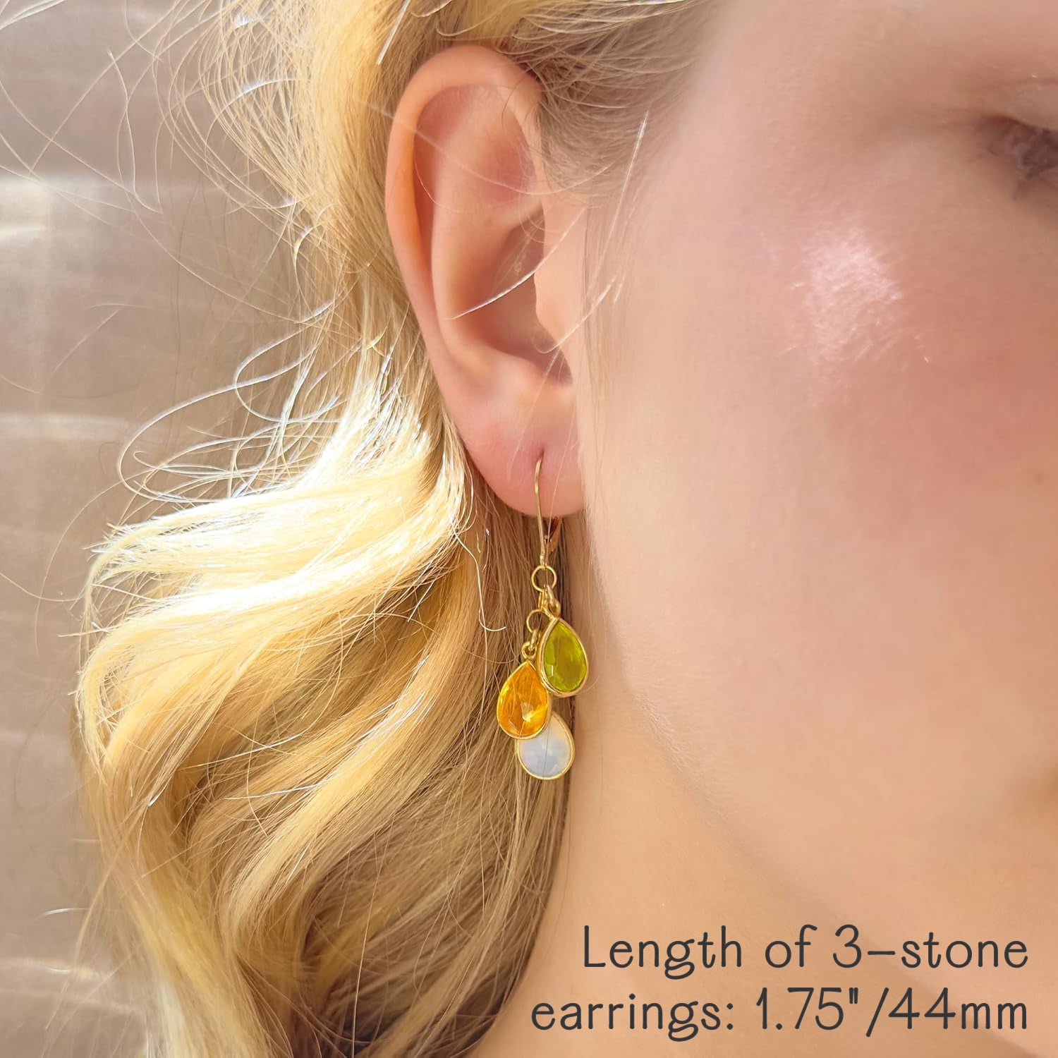 Mother's Birthstone Cascade Earrings, Personalized Teardrop Dangle Earrings, Multi Stone Drop Earrings, Mother's Day Gift, Birthstone Jewelry for Mom
