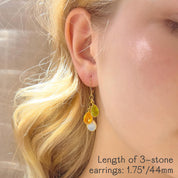 Mother's Birthstone Cascade Earrings, Personalized Teardrop Dangle Earrings, Multi Stone Drop Earrings, Mother's Day Gift, Birthstone Jewelry for Mom