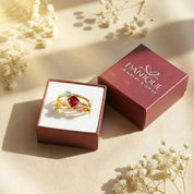 Custom birthstone ring set packaged in a Danique Jewelry gift box, ready for Mother’s Day, birthdays, or new mom gifts.