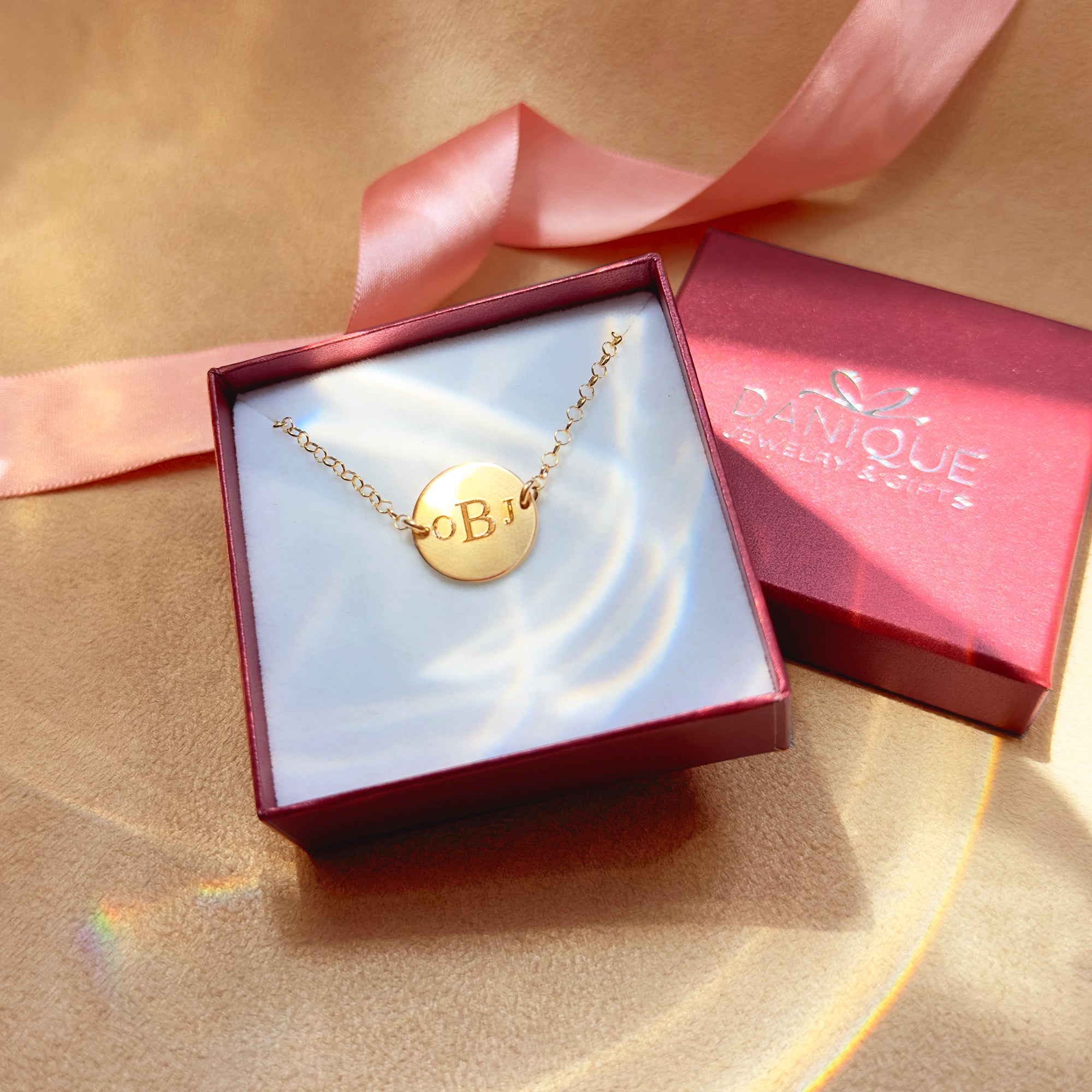 Personalized Monogram Disc Bracelet, Large Disc bracelet, Gift for Her