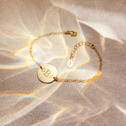 Personalized Monogram Disc Bracelet, Large Disc bracelet, Gift for Her
