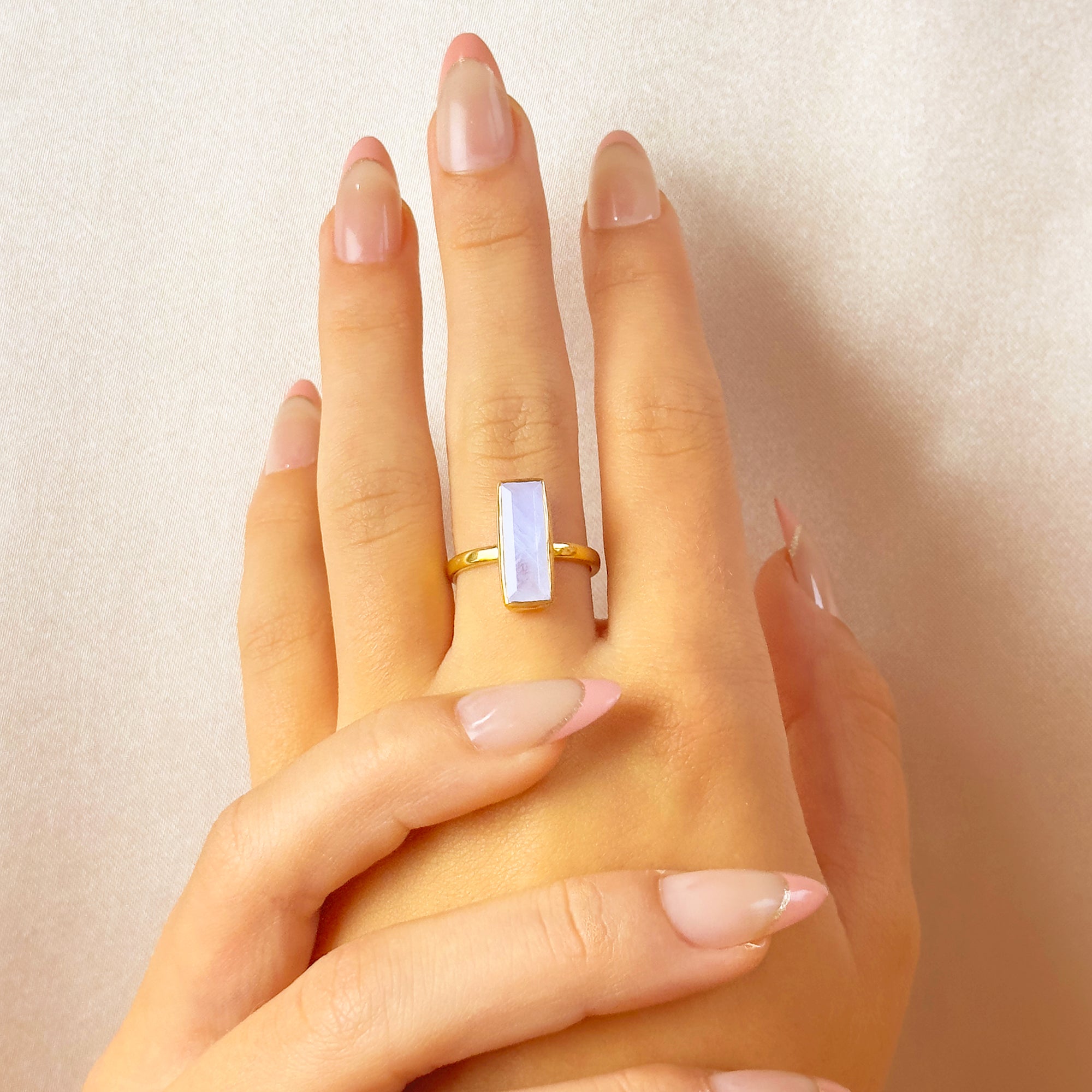 Moonstone Bar Ring : June Birthstone