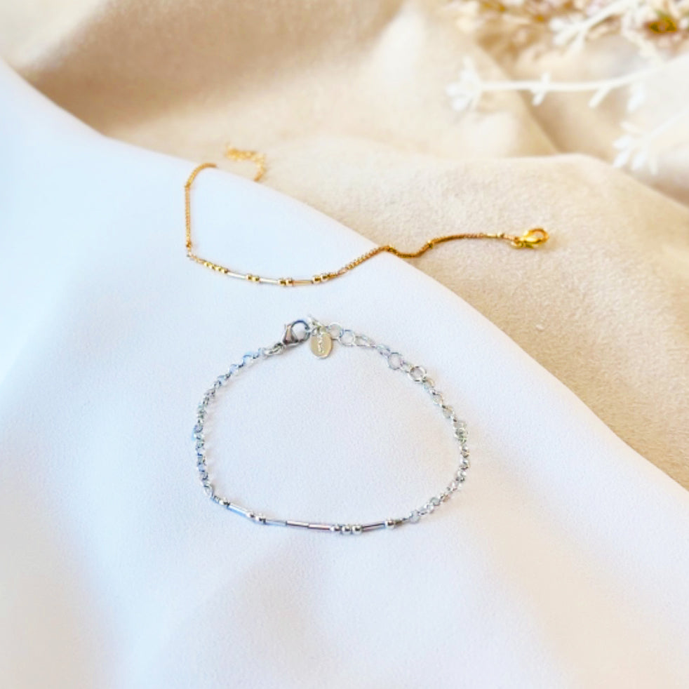 Morse Code Beaded Bracelet, Personalized Secret Message Jewelry for Women, Gold Filled or Sterling Silver Bracelet for Her, Custom Handmade Gift