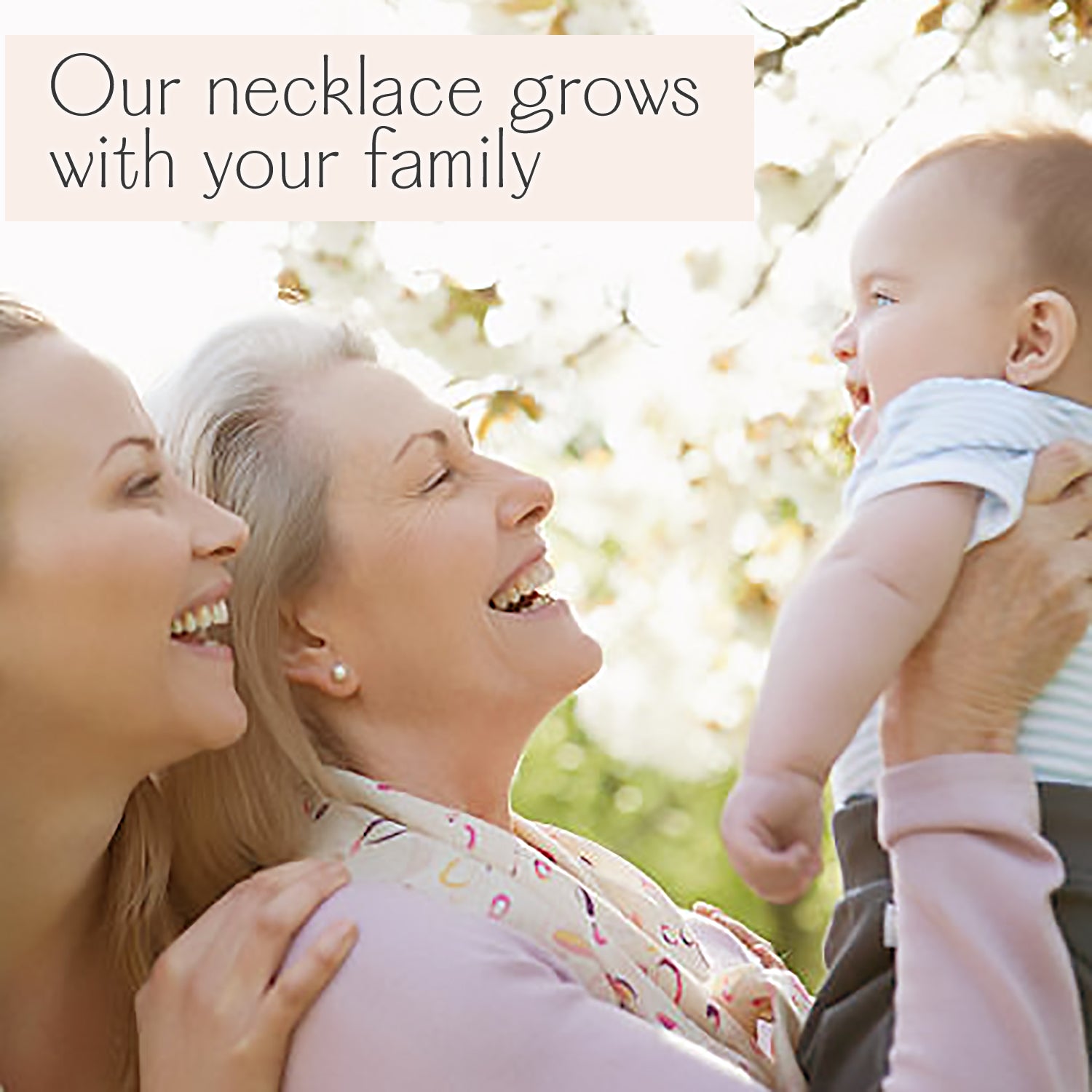 Moment captured of a mother and child with a personalized name and birthstone necklace—perfect as new mom or grandma jewelry. A sentimental family keepsake, ideal for mother-in-law, grandparent, or new grandma gifts.
