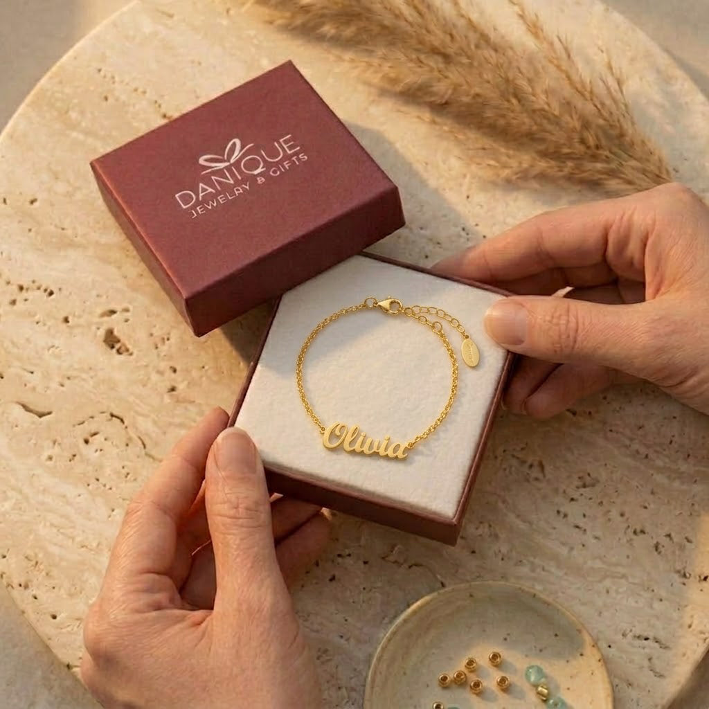 gift ready personalized name necklace packaging custom name jewelry gift box dainty necklace for her