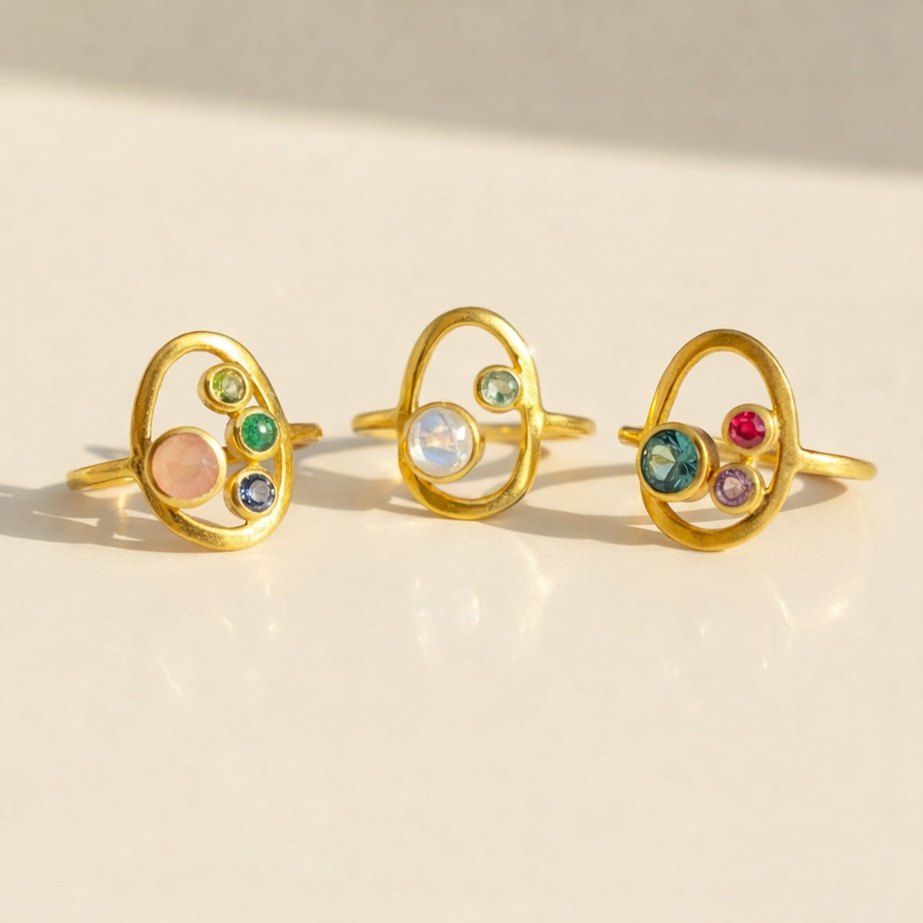 mom and kid birthstones, gift for mom of 2, mom of 3 ring