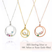 Generational Birthstone Orbit Necklace