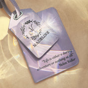 Full Grain Leather Luggage Tag, Custom Travel Tag Engraved with Monogram or Handwriting, Personalized Secure Bag Tag, Monogrammed Family Travel Gear