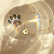 Dainty Paw Print & Name Pet Bracelet, Gold Filled or Sterling Silver, Actual Paw Print Bracelet for Pet Lover, Gift for Pet Parent, Pet Loss Gift
