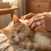 Paw print and name engraved stacking ring for pet lovers, personalized remembrance jewelry gift honoring beloved dog or cat