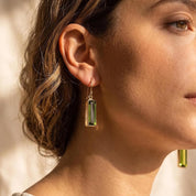Peridot Bar Earrings, August Birthstone : Adira Series