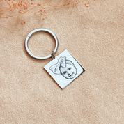 Actual Baby Portrait Keychain, Newborn Keepsake for New Parent, Baby Keepsake Gift for Dad, Father's Day Gift for New Dad, Keychain with Child's Name