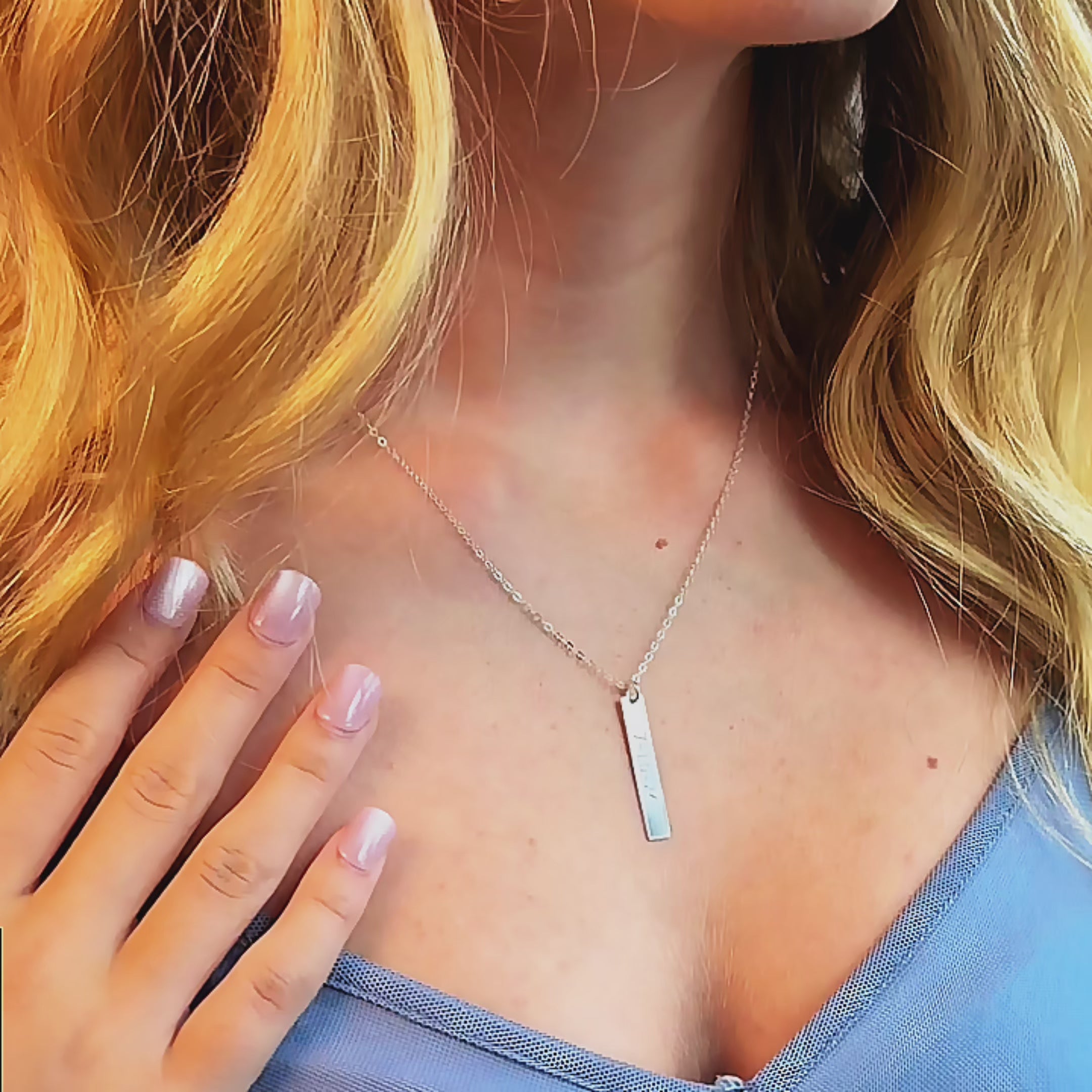 custom engraved bar necklace available in sterling silver yellow gold and rose gold personalized vertical name necklace