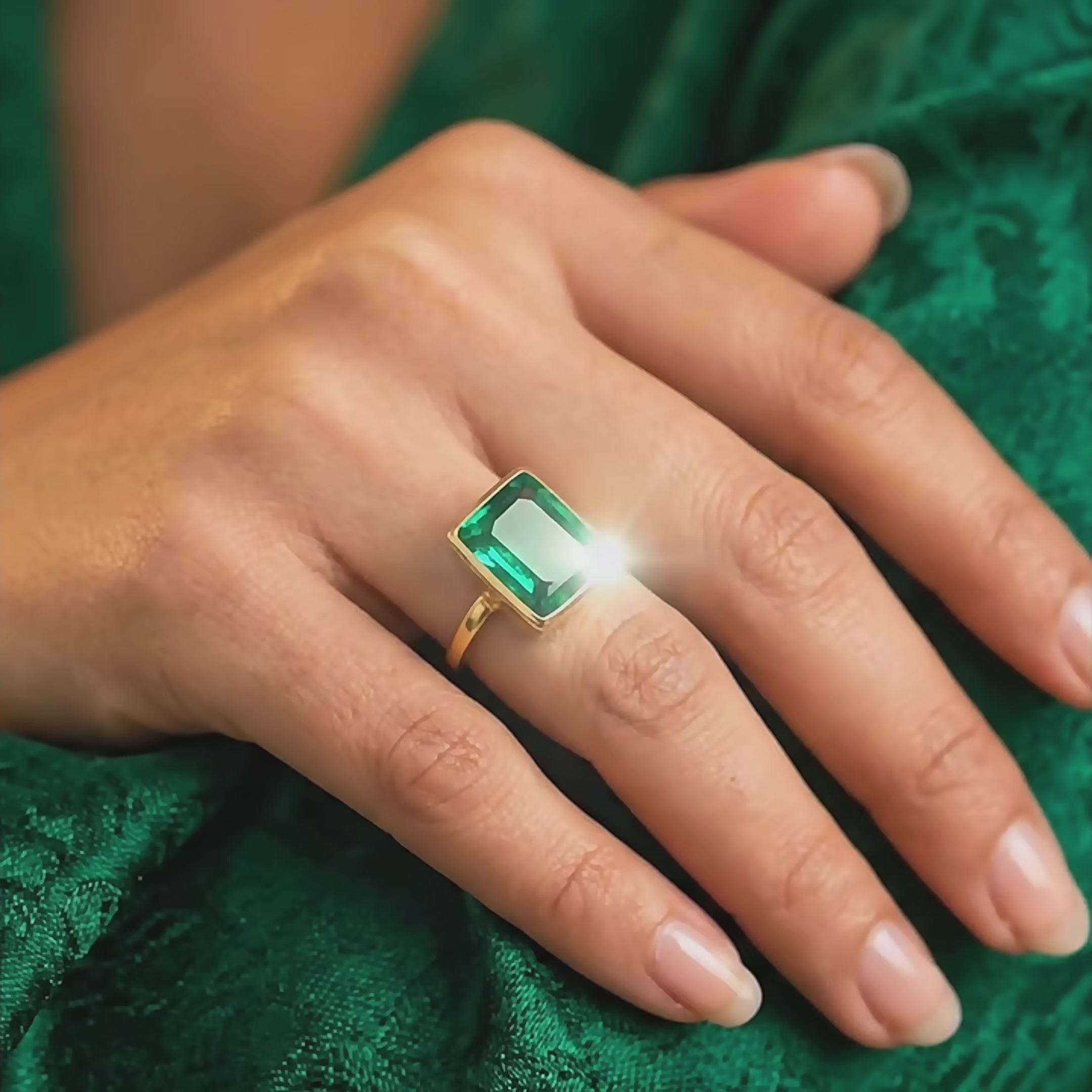 Labradorite Ring | Rectangle Blue Flash Ring – Danique Jewelry