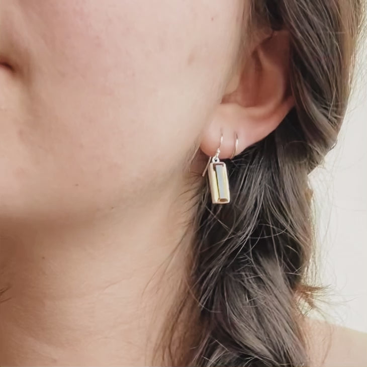 Clear Quartz Bar Earrings April Birthstone Adira Series Danique Jewelry
