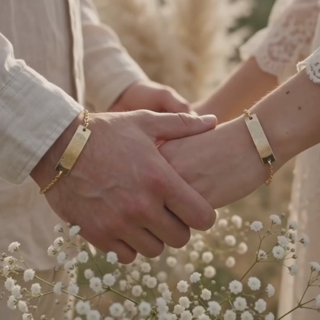 A video showcasing Sterling silver or gold filled fingerprint memorial bracelet 