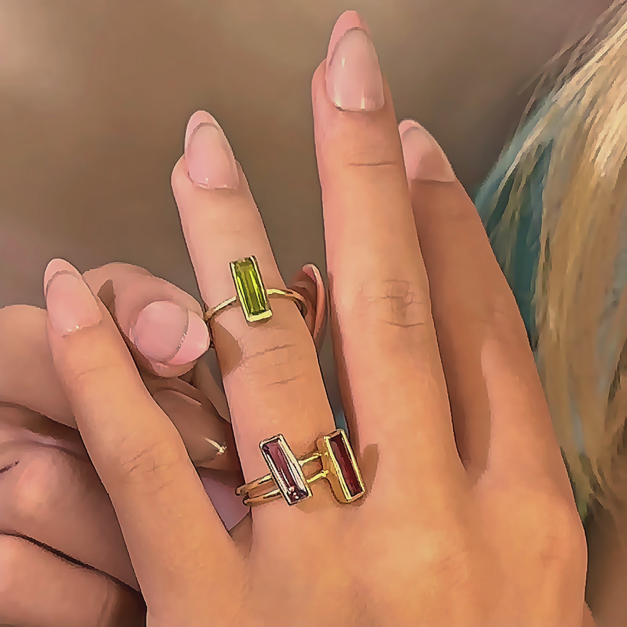 Tiny Clear Quartz Bar Ring : April Birthstone – Danique Jewelry