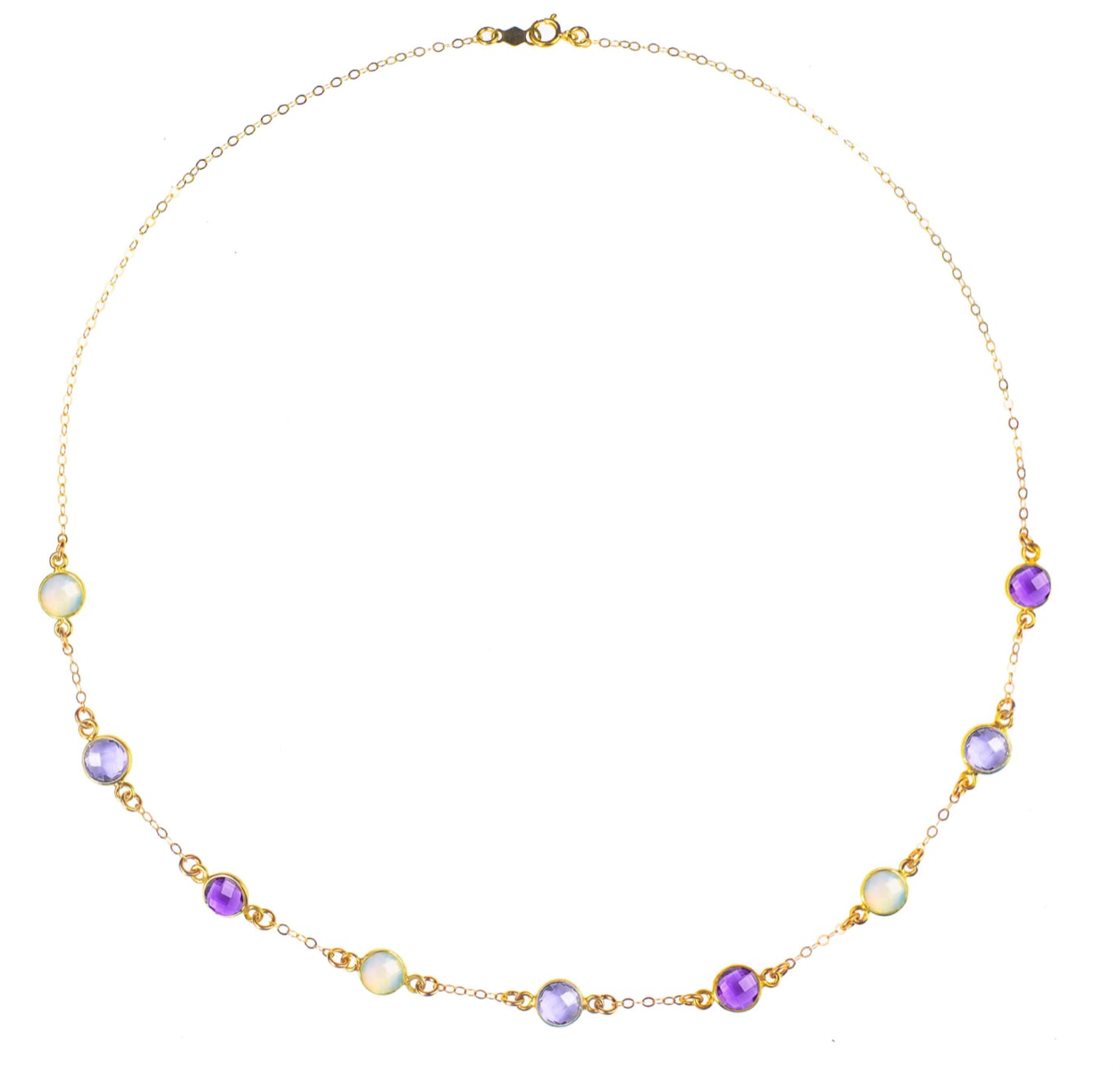 Taylor Swift-inspired birthstone necklace gold plated with 9 birthstones. music lover jewelry, music lover gift, valentines day, birthstone jewelry, birth month jewelry, moonstone, alexandrite, purple amethyst birthstones, custom layering necklace