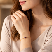 Tiny Birthstone Bar Bracelet, Custom Adira Baguette Gemstone Bracelet for Women, Gold, 925 Silver or Rose Gold, Personalized Bracelet Gift for Mom