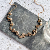 Boho Shifting Waves Jewelry Set, Abstract Statement Minimalist Moving Parts Necklace & Earring Gift Set for Her, Available in Gold, Silver, Rose Gold