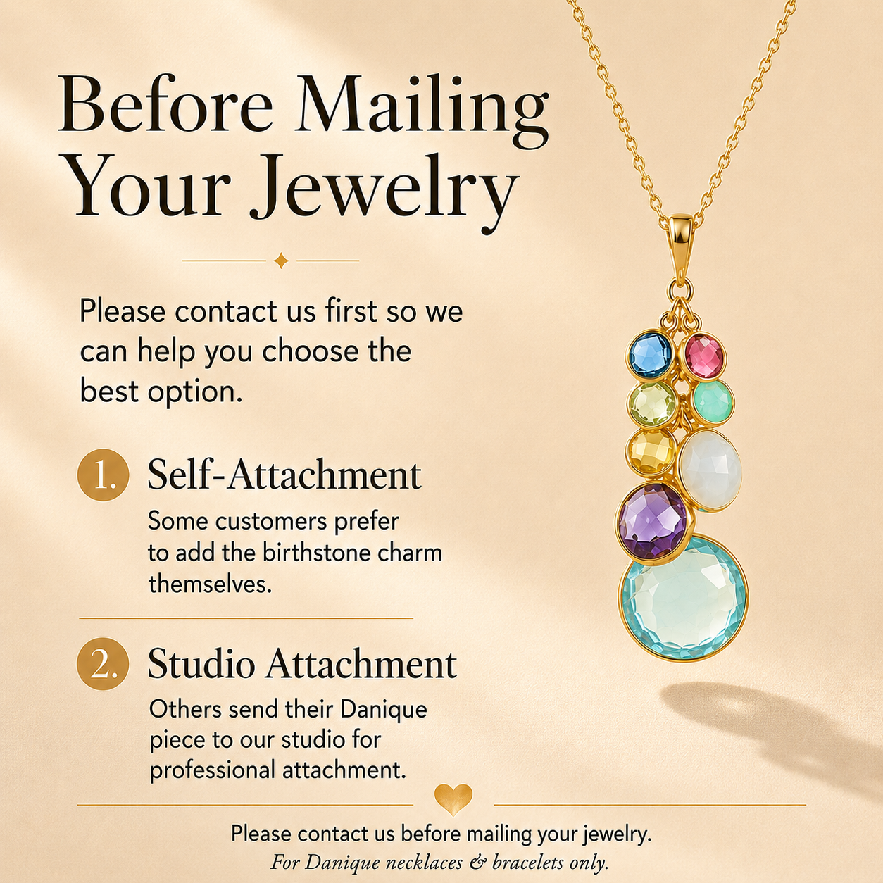 Additional Round Birthstone Charm for Necklace or Bracelet