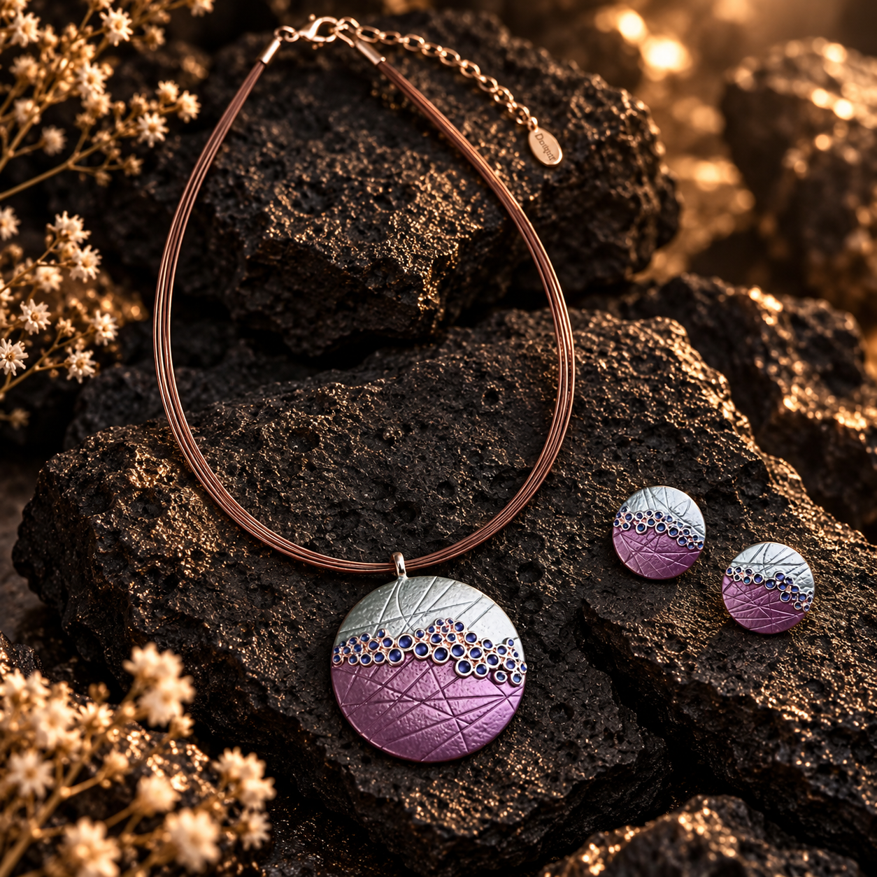 Boho bubble mosaic necklace video showing adjustable chain clasp and hardware details

