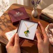 Mother's Round Cascade Family Birthstone Necklace, Personalized Sterling Silver or Gold Necklace for Mom, Birthday Gift for Wife, Custom Mom Necklace