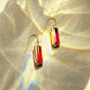 Ruby Bar Earrings : July Birthstone : Adira Series