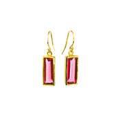 Ruby Bar Earrings : July Birthstone : Adira Series