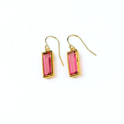 Ruby Bar Earrings : July Birthstone : Adira Series