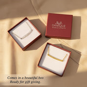 Danique Jewelry gift packaging with engraved skinny bar bracelet inside, personalized coordinates bar bracelet presented in gift-ready box, custom engraved bracelet for women, elegant packaging for anniversary, birthday, or memorial gift, minimalist bar bracelet jewelry ready for gifting, premium presentation highlighting personalized location jewelry