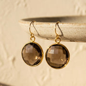 Large round gemstone chart showing birthstone and gemstone options for Danique Jewelry earrings.