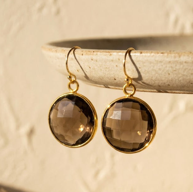 Large round gemstone chart showing birthstone and gemstone options for Danique Jewelry earrings.