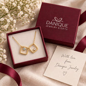 Personalized birthstone necklace in Danique Jewelry gift box