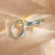4mm sterling silver fingerprint engraved ring with custom fingerprint etching, ideal as a unisex band for weddings, promise rings, or memorial keepsakes. Slim and comfortable for everyday wear, this personalized ring suits both men and women and can be customized with fingerprints, names, or meaningful engravings. Handmade in the USA from sterling silver, gold vermeil, or rose gold.