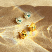 Sun Burst Necklace and Stud Earring Set, Sunshine Birthstone Jewelry Set