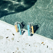 Custom Sun Ray Stud Earrings, Boho Style Post Earrings, Geometric Lines Earrings, Gold, Rose Gold, Silver, Bohemian Abstract Jewelry Gift for Women