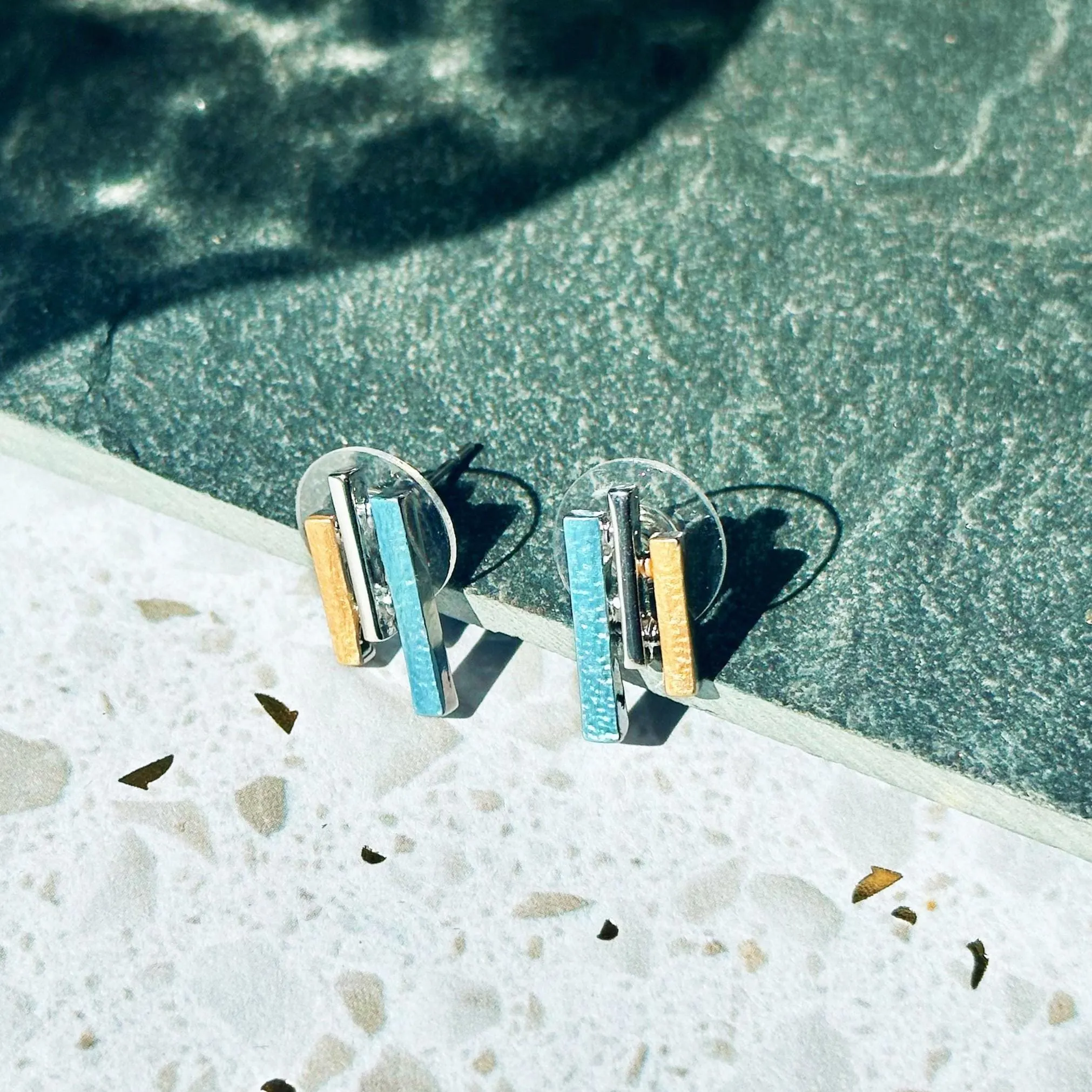 Custom Sun Ray Stud Earrings, Boho Style Post Earrings, Geometric Lines Earrings, Gold, Rose Gold, Silver, Bohemian Abstract Jewelry Gift for Women