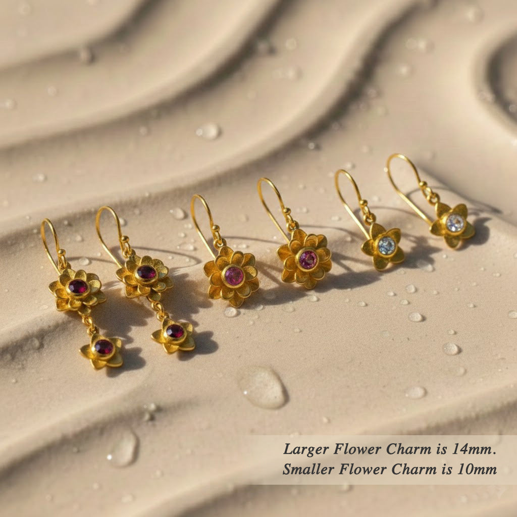 Bloom Custom Birthstone Drop Earrings