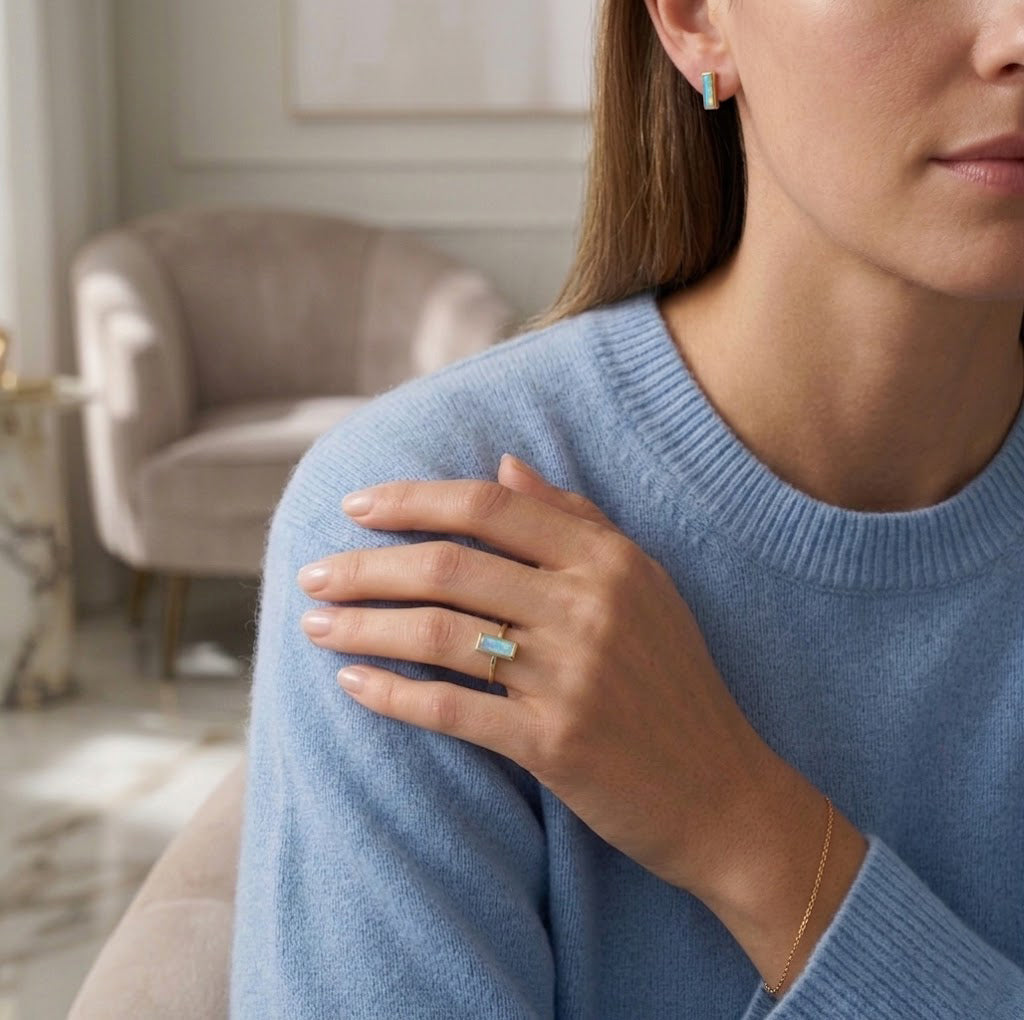Tiny Moonstone Bar Ring : June Birthstone