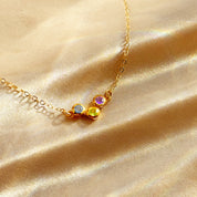 Tiny Triple Birthstone Cluster Necklace, Sterling Silver, Gold Filled, Non Tarnish Necklace for Women, Custom Birthstone Necklace Christmas Gift