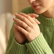 delicate peridot stacking ring gold thin band minimalist jewelry gift for her