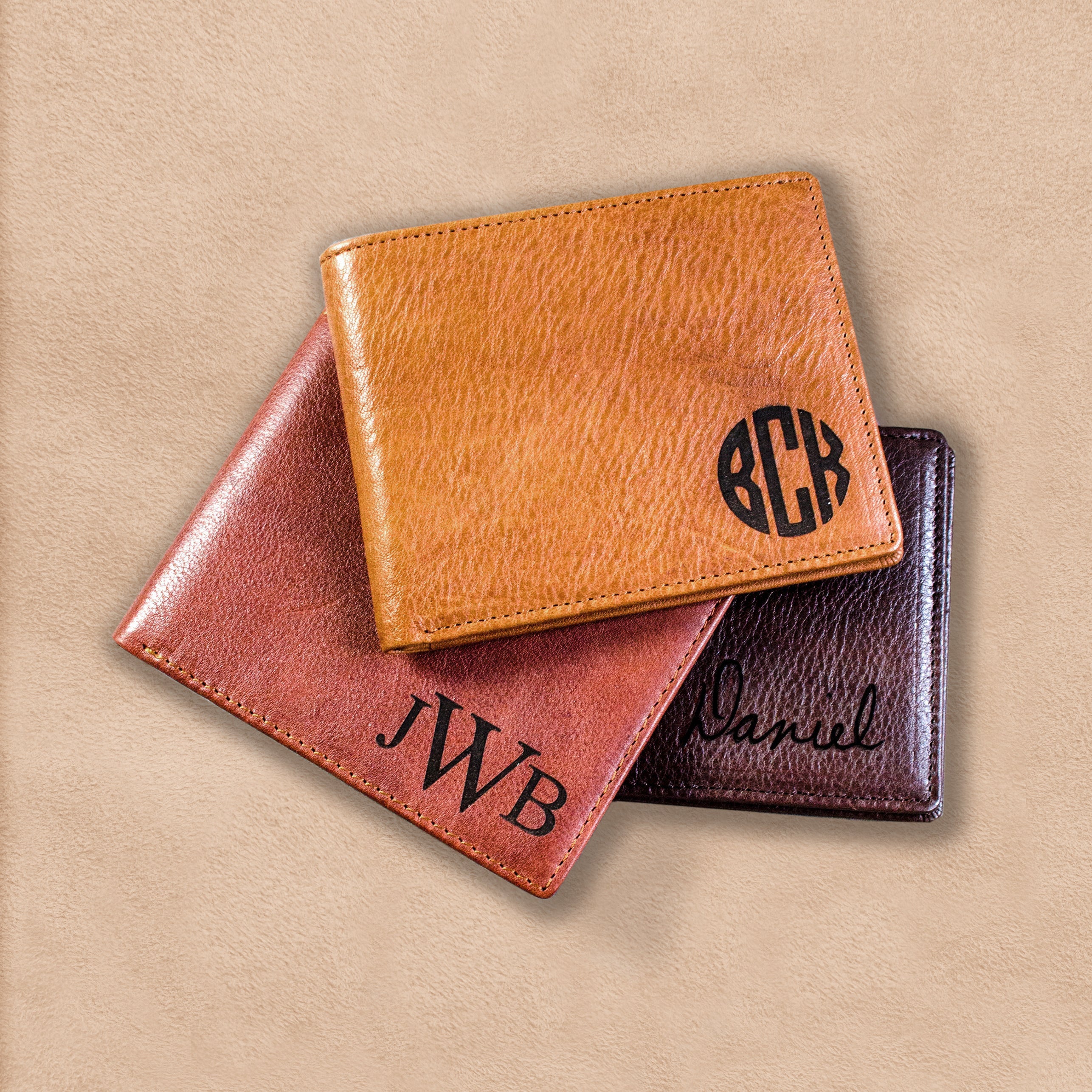 Personalized Leather Wallet, Monogrammed Wallet for Men, Custom Engraved Wallet, Fathers Day Gift, Signature Leather Wallet, Handwriting Wallet, Full Grain Leather, Unique Gift for Dad, Husband Gift, Custom Wallet